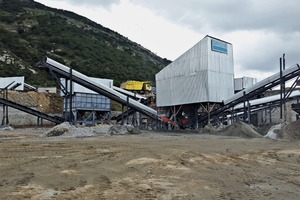  1 A Sandvik Construction UH311 Cone Crusher and a UV312 Vertical Shaft Impact crusher (VSI) are in use at Panchami Stone granite quarry 