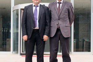  General Manager, Ramazan Ergin (left), and National Sales Manager, Alper Sahin, in front of the office building and corporate headquarters in Istanbul 