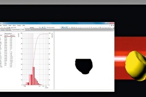  2 Die Zeilenkamera erkennt alle Partikel im freien Fall und verarbeitet die Daten in Echtzeit • The line camera identifies all particles in freefall and processes the data in real time 