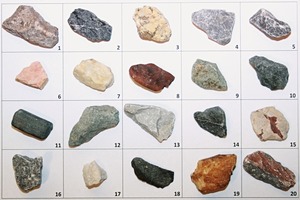  4	Bunte Steinmischung, die es zu trennen gilt • A selection of multicoloured particles to be separate 