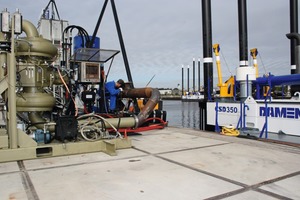  Damen’s dual stage slurry pump being installed in a test setup for performance measurement  