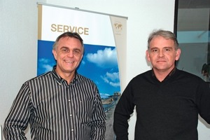  Ralf Voelz (r.) and Uwe Gemsa, Managing Direc­tor of REMA TIP TOP Material Handling GmbH  