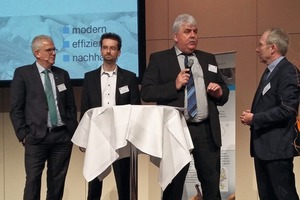  9	Moderator Walter Nelles, MIRO, Köln und Referenten Prof. Dr. Martin Kirschbaum, Daniel Schulte und Thomas Beißwenger (von rechts, Workshop Ausgleichsflächen)&nbsp;  