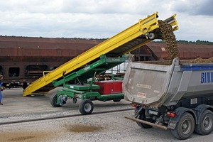  2	Waggon-Entladegerät in Betrieb • Wagon unloader unit in ­operation 