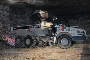  1 The broken salt is loaded into one of the Terex Trucks haulers 